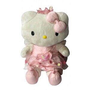 Sanrio Hello Kitty Doll Plush Princess Pink Dress LARGE 19” 1976, 2004 RARE